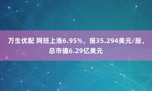万生优配 网班上涨6.95%，报35.294美元/股，总市值6.29亿美元