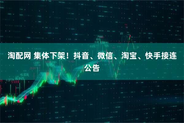 淘配网 集体下架！抖音、微信、淘宝、快手接连公告