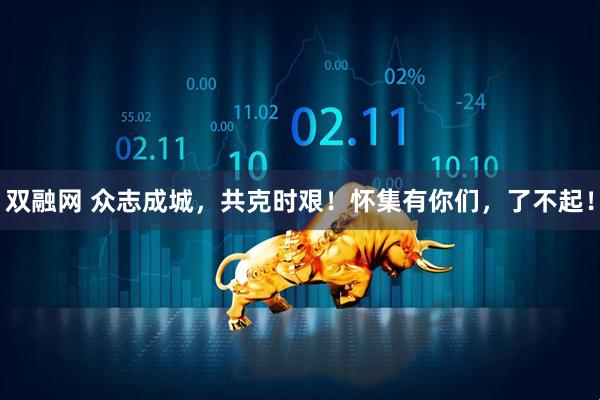 双融网 众志成城，共克时艰！怀集有你们，了不起！