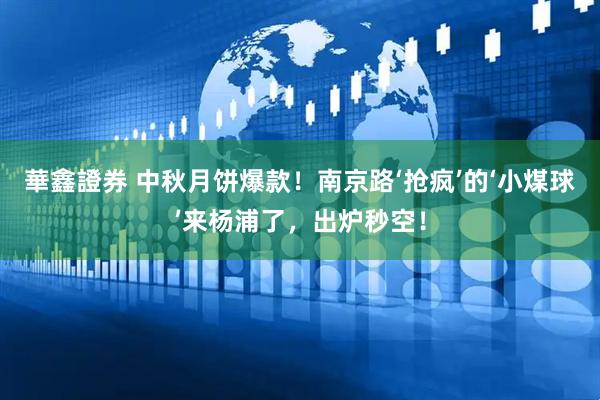 華鑫證券 中秋月饼爆款！南京路‘抢疯’的‘小煤球’来杨浦了，出炉秒空！